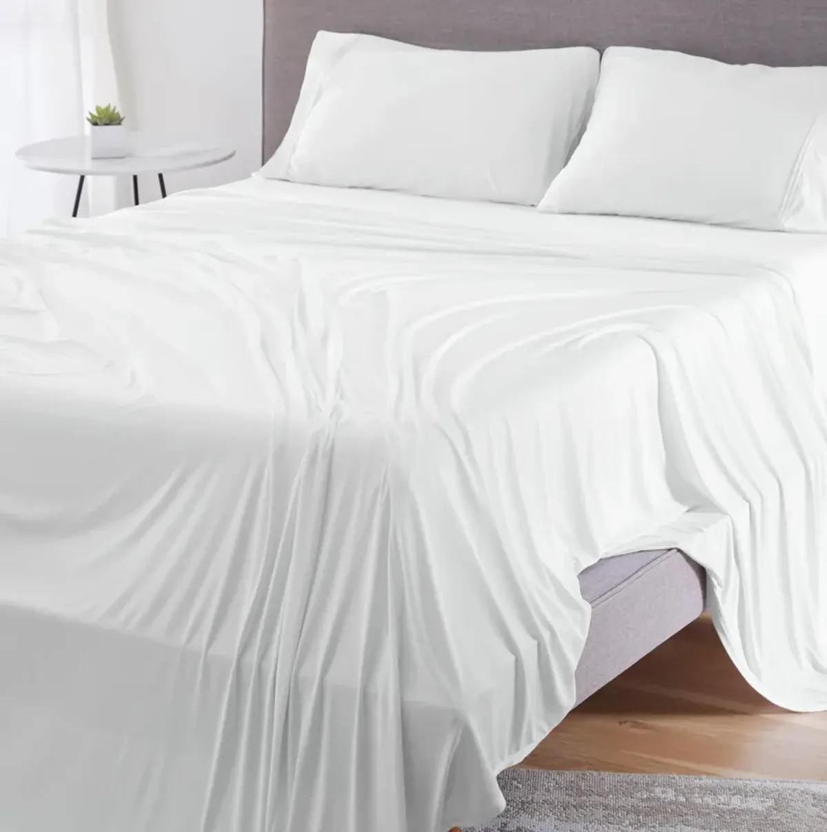 Dri-Tec Split Head Queen Sheet Set - Bright White