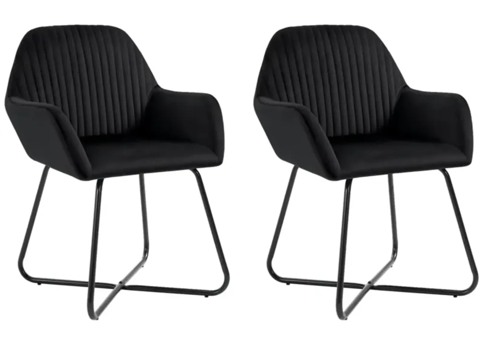 vidaXL Dining Chairs 2 pcs Black Velvet