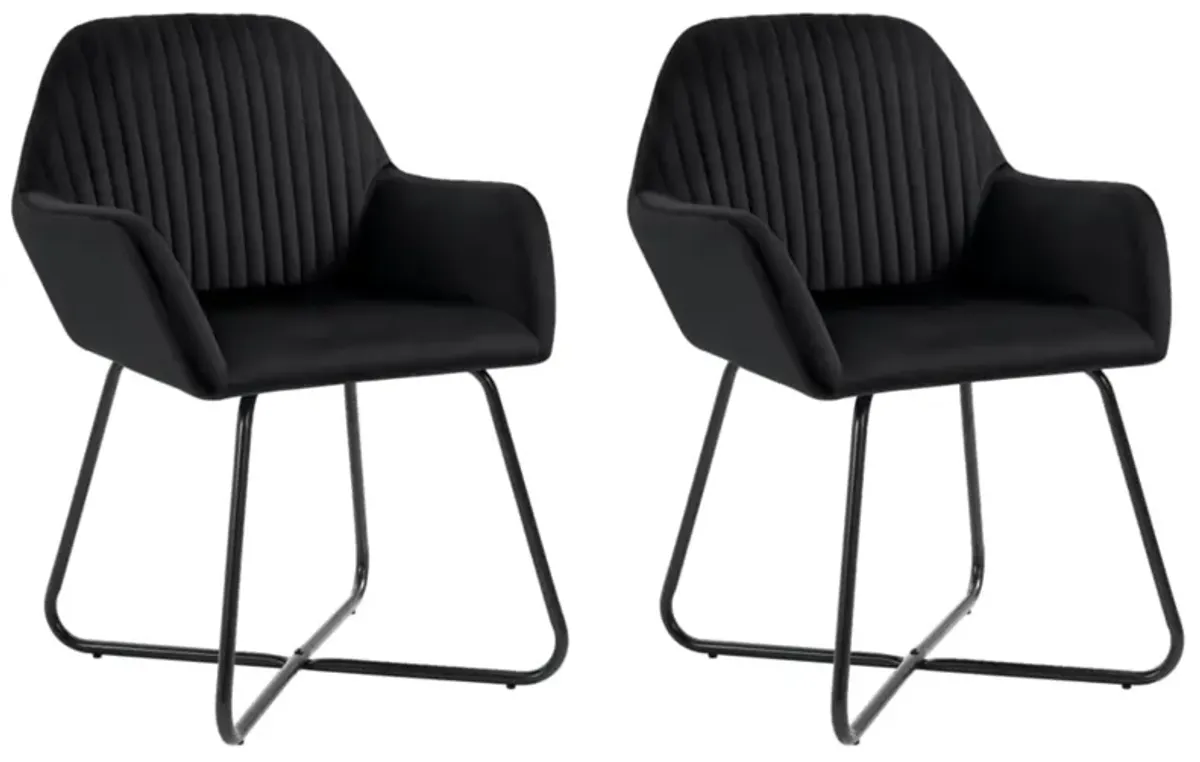 vidaXL Dining Chairs 2 pcs Black Velvet