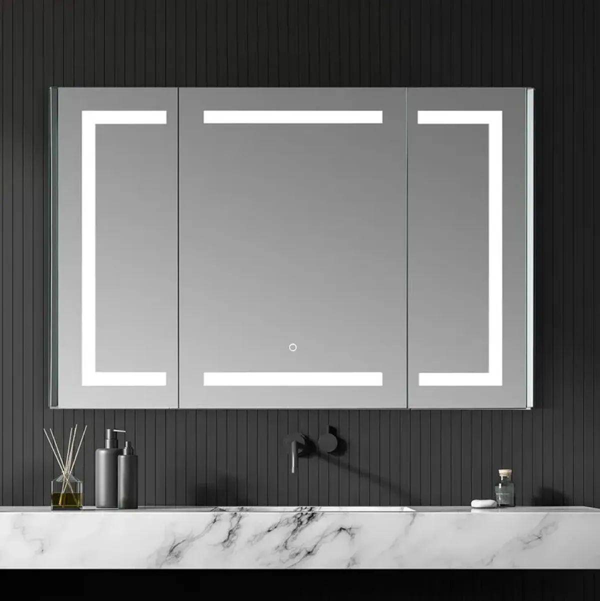 Altair Frameless Surface-Mount/Recessed LED Lighted Bathroom Medicine Cabinet