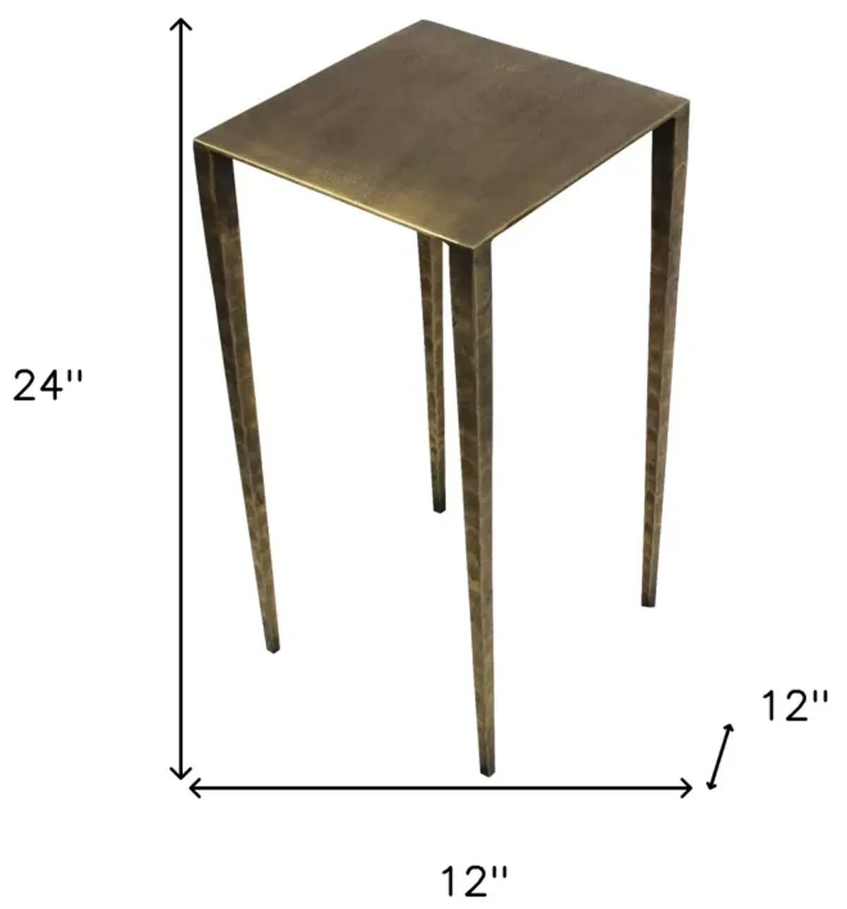 Homezia 24" Brass Iron Square End Table