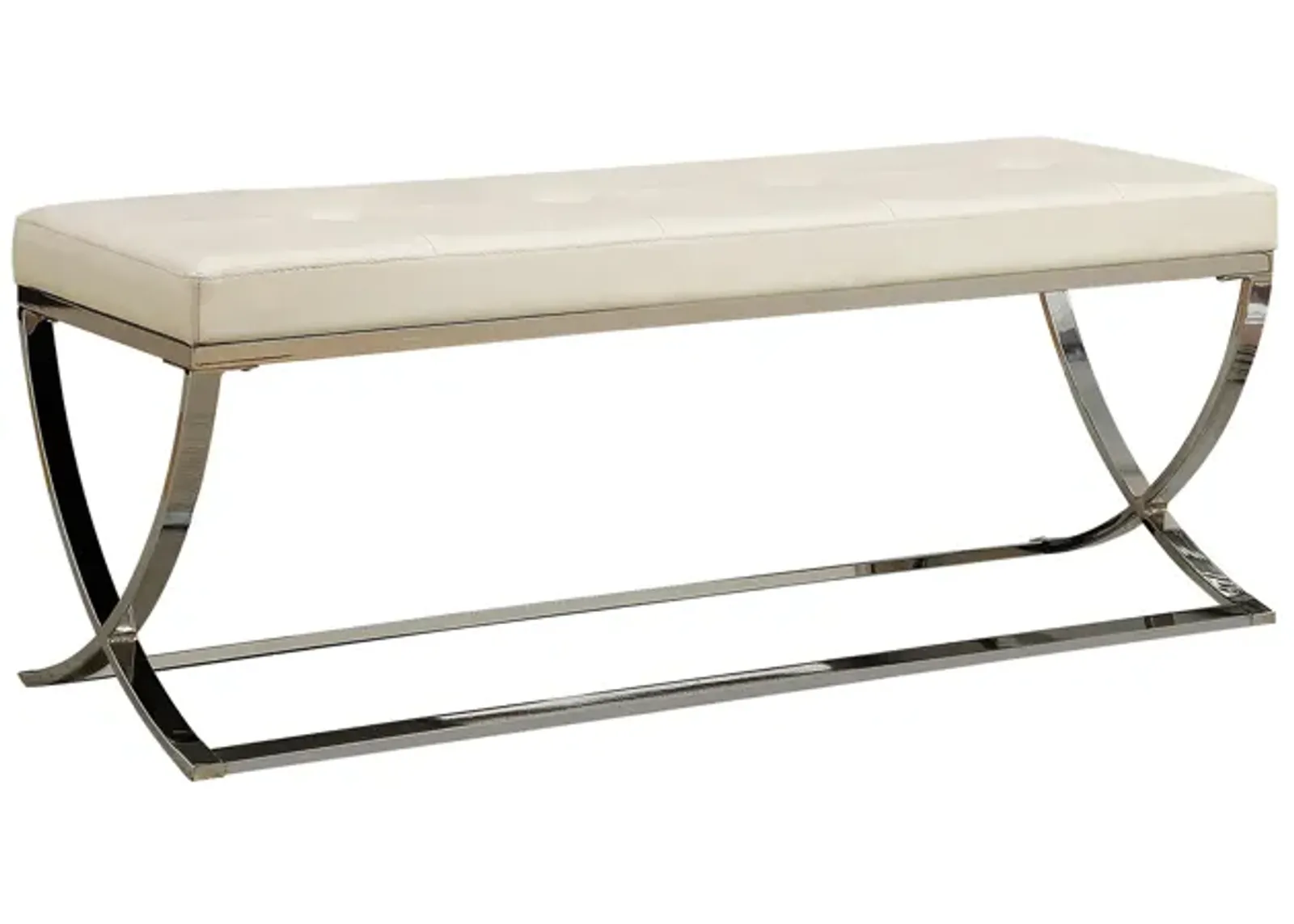 Modernly Charming Bench, White-Benzara