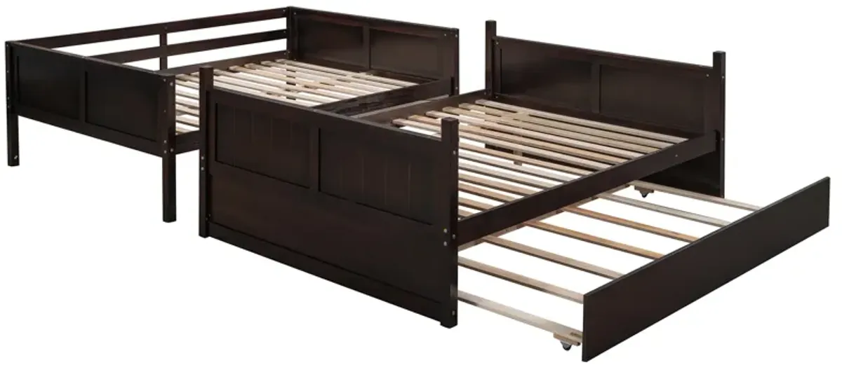 Merax Modern Solid Bunk Bed with Trundle