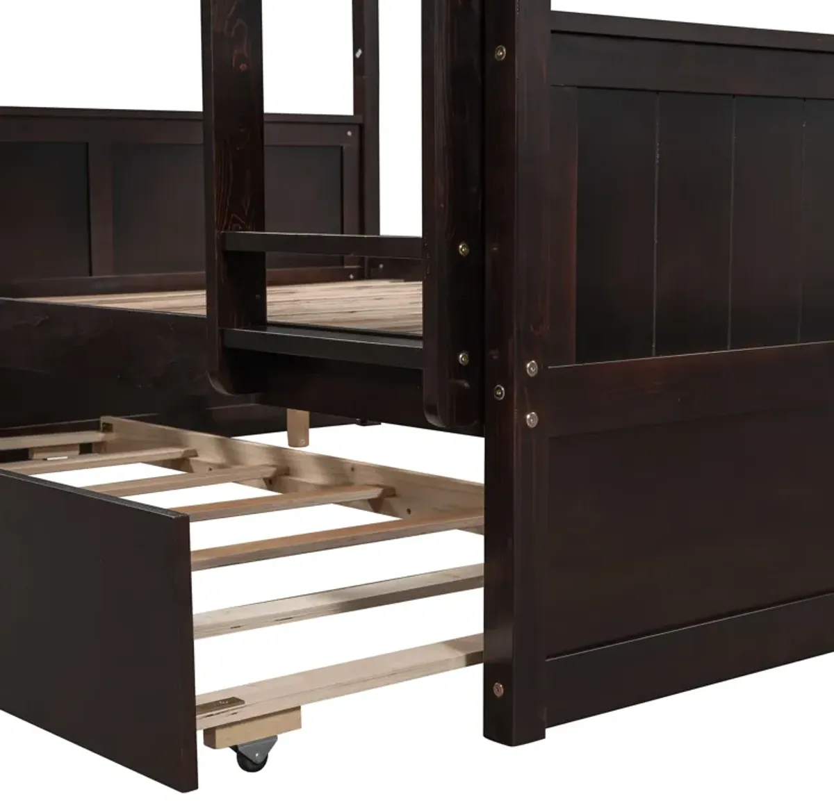 Merax Modern Solid Bunk Bed with Trundle