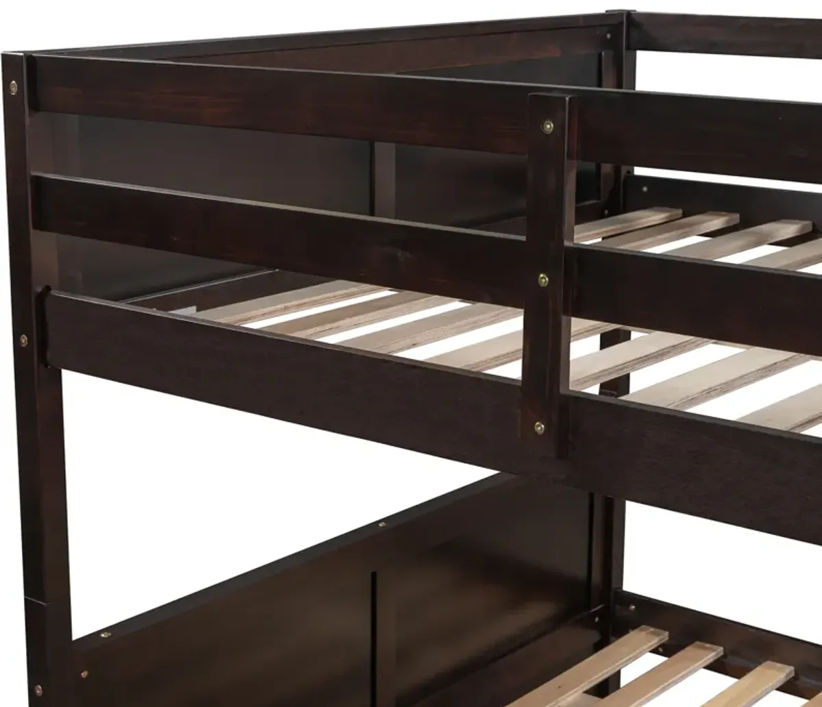 Merax Modern Solid Bunk Bed with Trundle