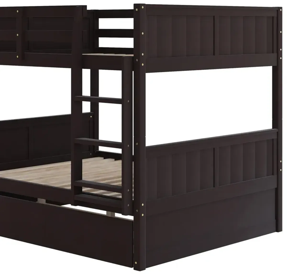 Merax Modern Solid Bunk Bed with Trundle