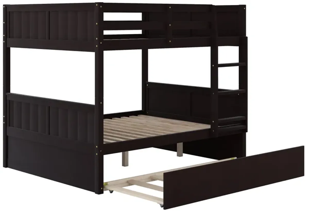 Merax Modern Solid Bunk Bed with Trundle