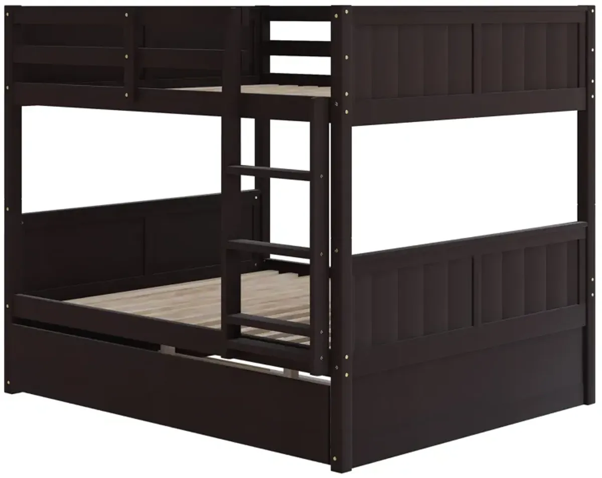 Merax Modern Solid Bunk Bed with Trundle