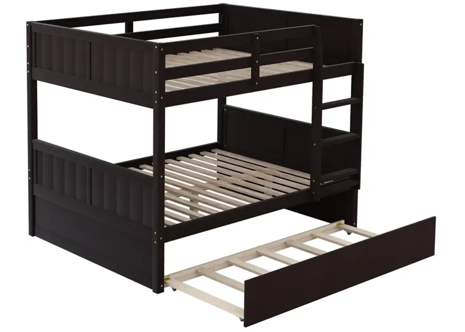 Merax Modern Solid Bunk Bed with Trundle