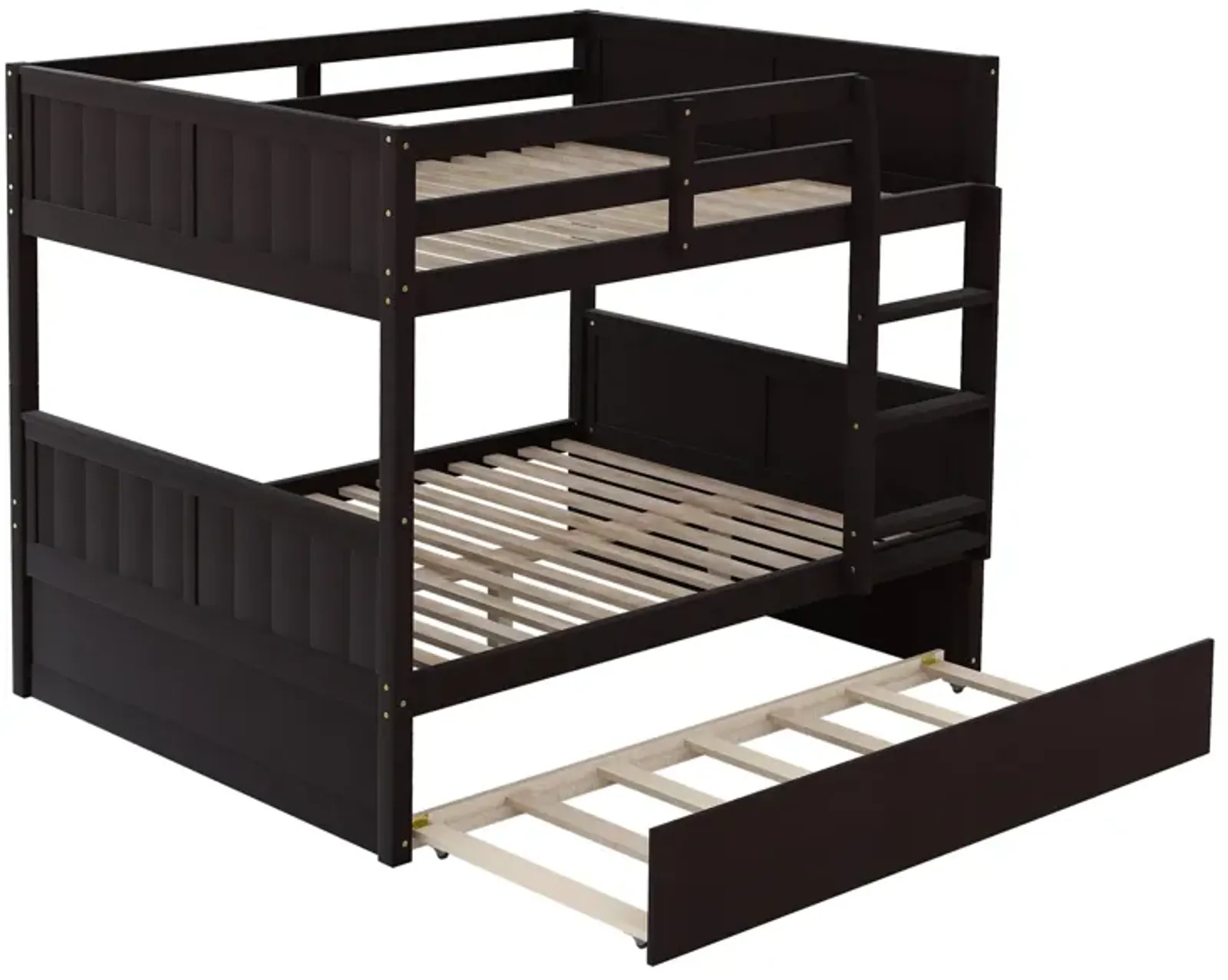 Merax Modern Solid Bunk Bed with Trundle