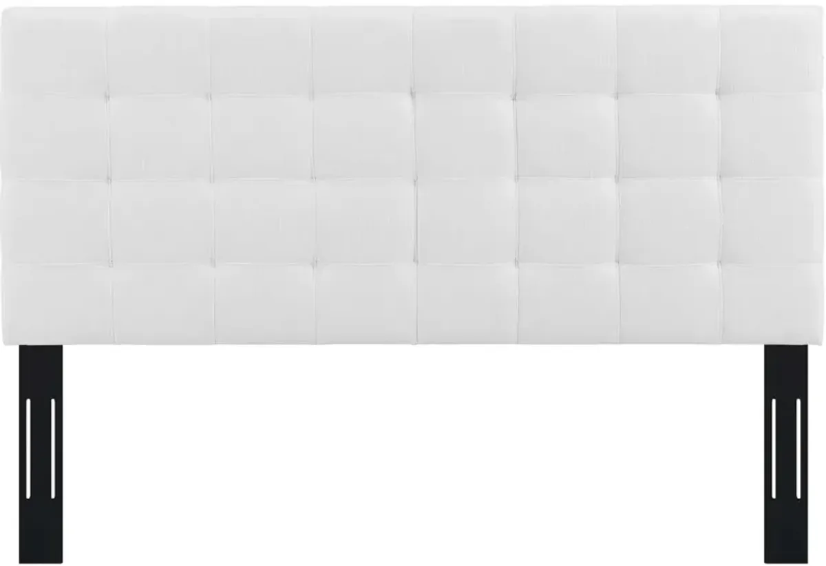 Modway - Paisley Tufted Full / Queen Upholstered Linen Fabric Headboard White