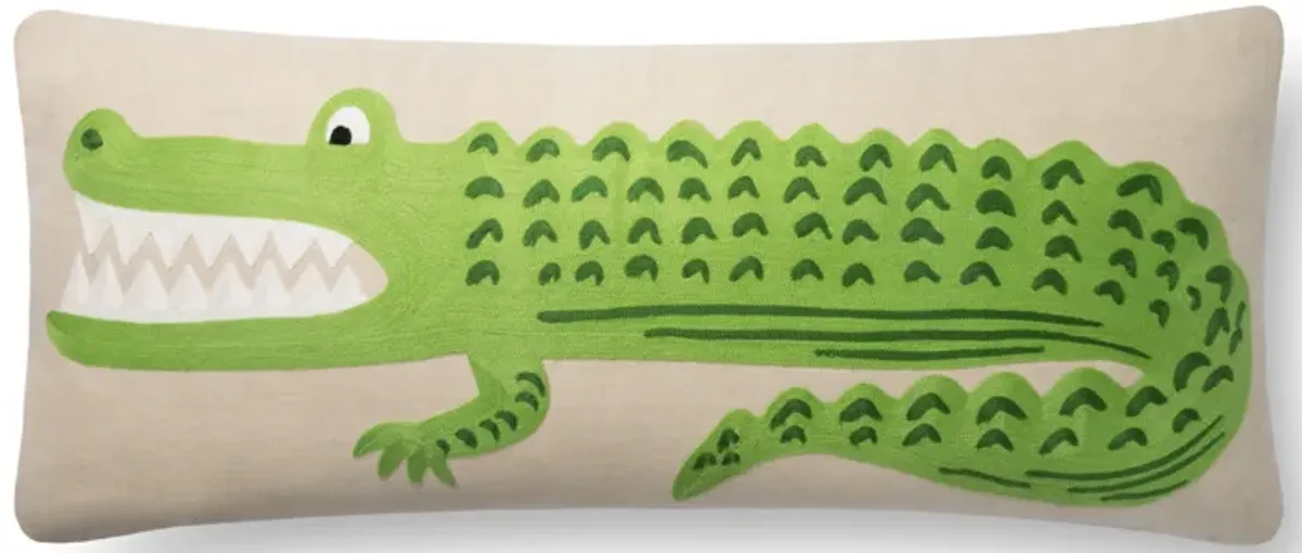 P6042 Green/Natural 13"x35" Polyester Pillow