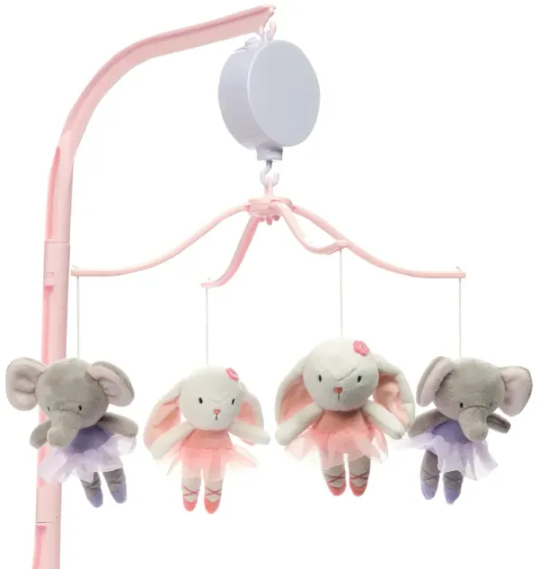 Bedtime Originals Tiny Dancer Musical Baby Crib Mobile - Pink, Animals, Elephant