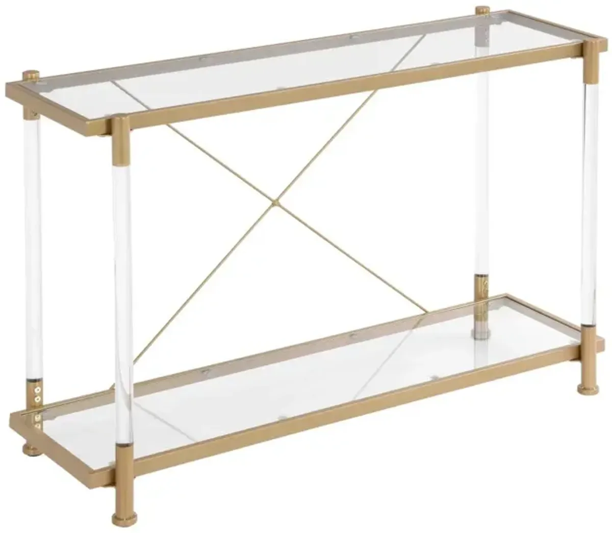 43.31" Glass Sofa Table, Acrylic Side Table, Console Table For Living Roome& Bedroom