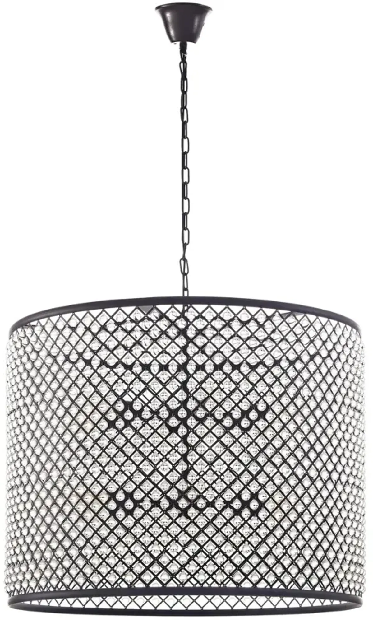 Modway Prosperity Modern Glass and Metal 34.5" Ceiling Light Pendant Chandelier in Brown