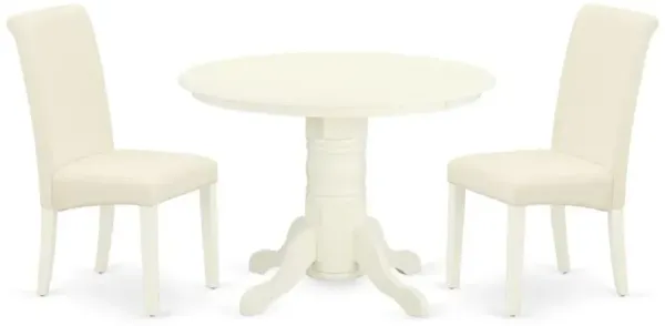 East West Furniture Dining Room Set Linen White