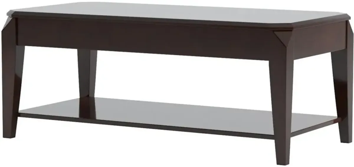 Innovative Coffee Table with Lift Top, Walnut Brown