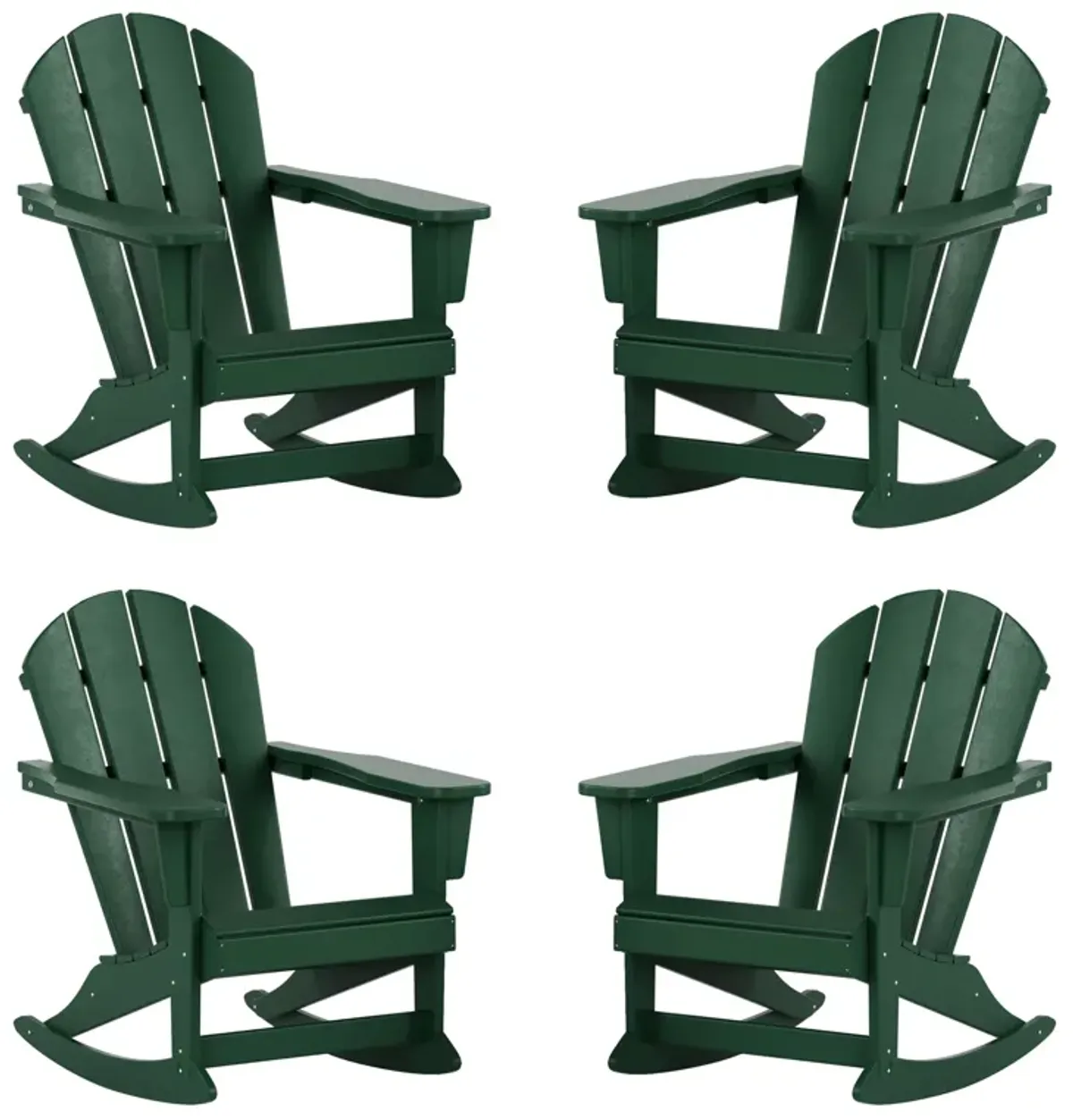 WestinTrends Outdoor Rocking Poly Adirondack Chair (Set Of 4)