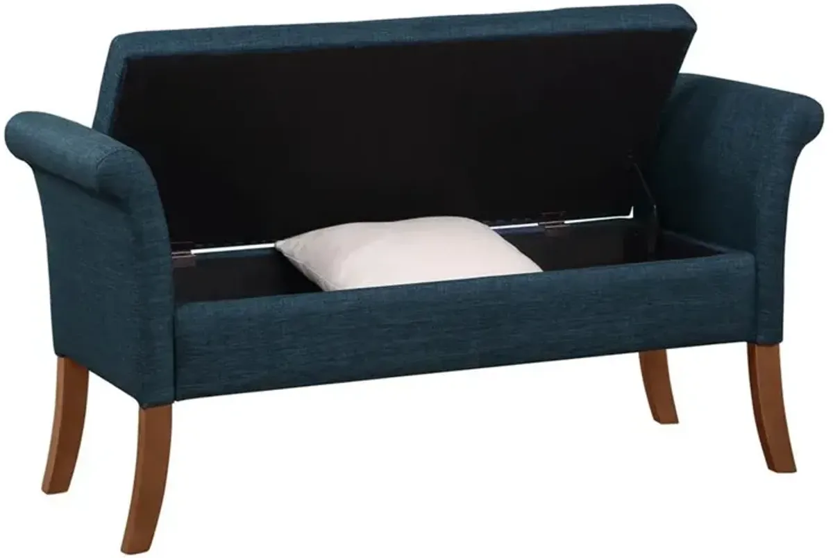 Convience Concept, Inc. Designs4Comfort Garbo Storage Bench Ottoman Blue