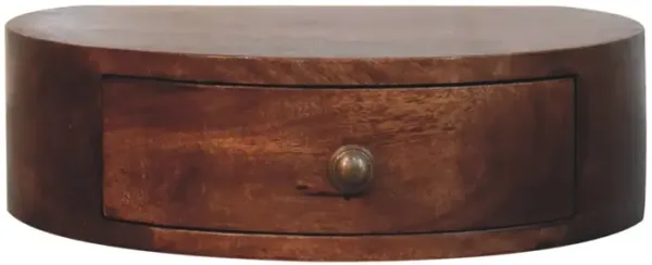 Artisan Furniture Solid Wood Honey Caramel Wall Mounted Rounded Bedside