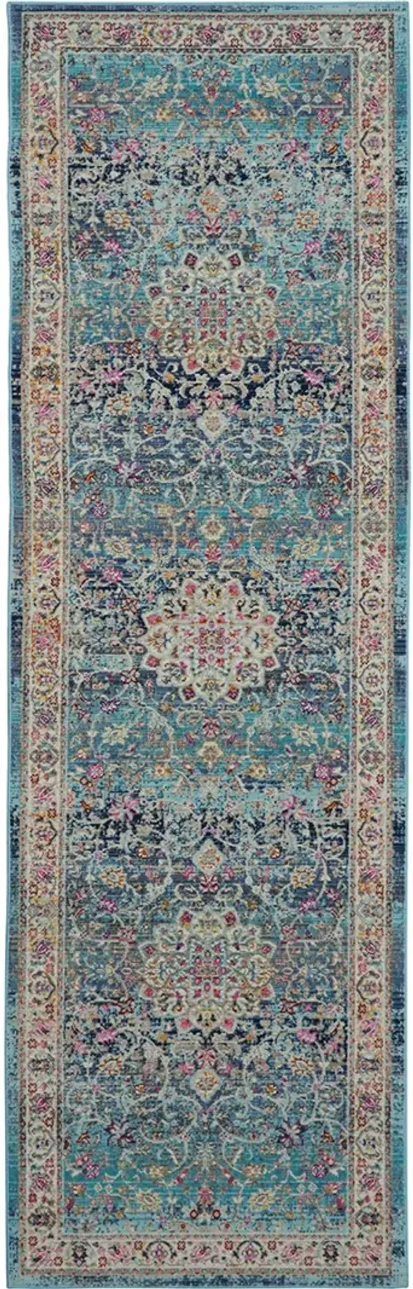 Vintage Kashan VKA01 Blue 2' x 6' Rug