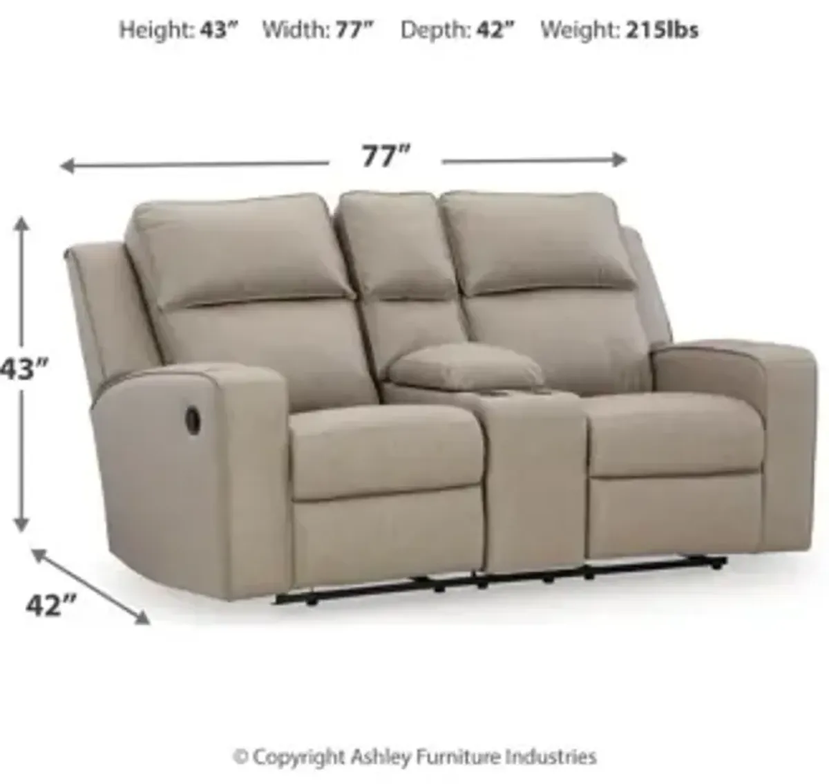 Lavenhorne Reclining Loveseat W/Console