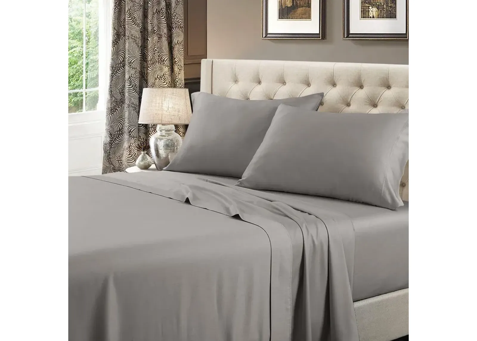 Egyptian Linens Solid 600 Thread Count Cotton Sheets Set.