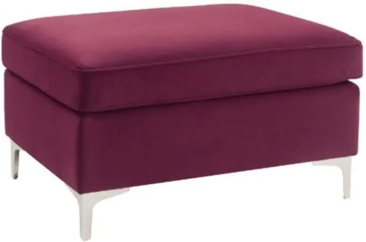 Jaszira  Ottoman, Burgundy Velvet (57335)