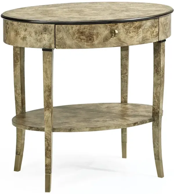Hamilton Oval Burr Bedside Table