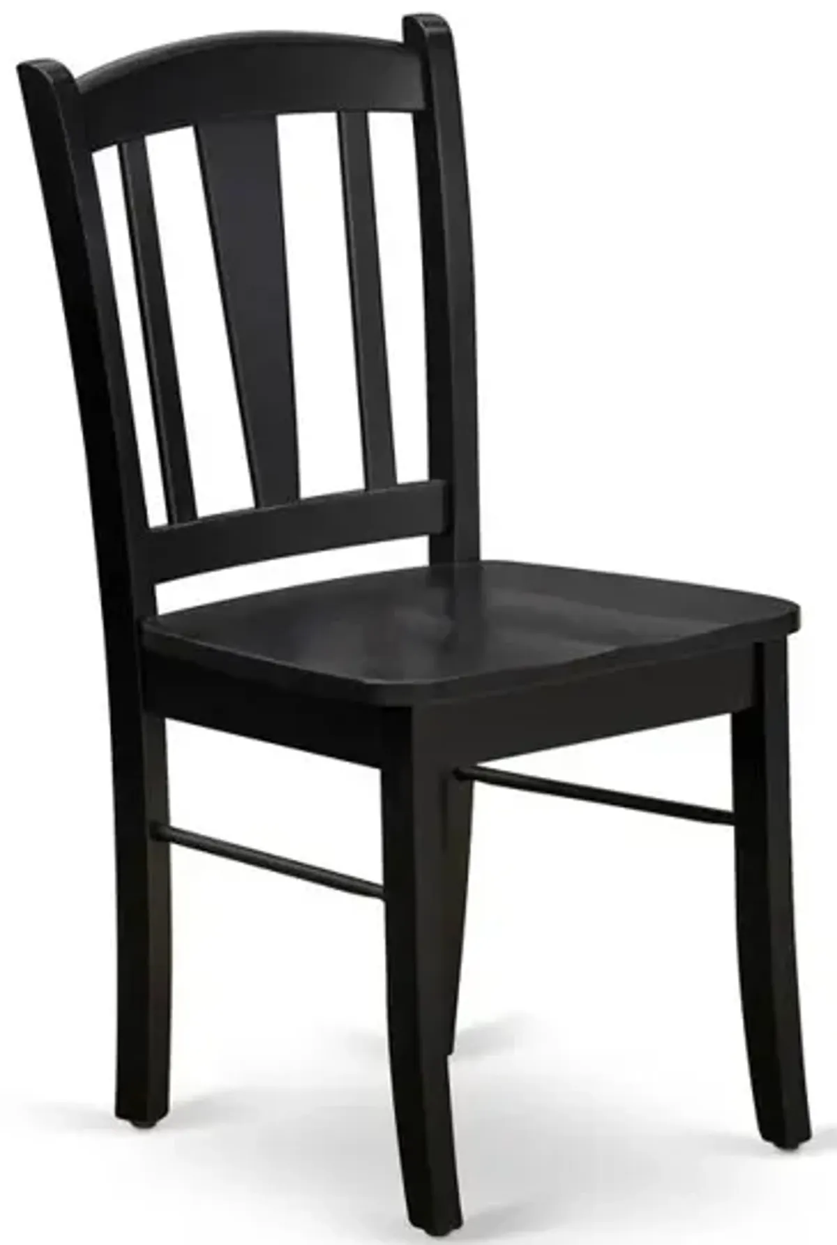 East West Dublin Chair with Wood Seat in Black Finish - Set of 2