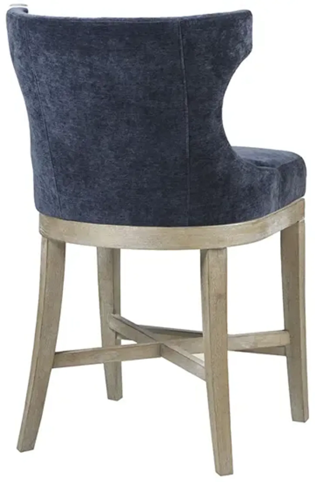 Gracie Mills Allie Swivel Wingback Counter Stool with Metal Kickplate