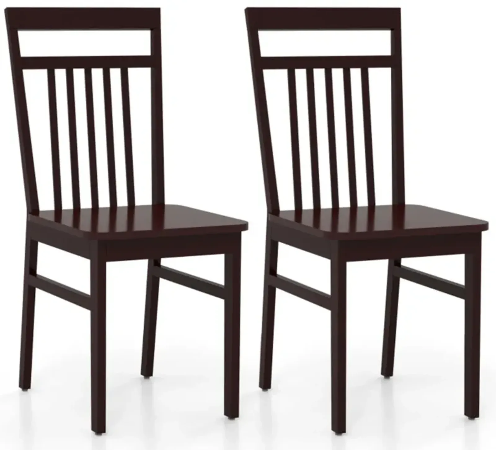 Hivvago Set of 2 Farmhouse Dining Chair with Slanted High Backrest