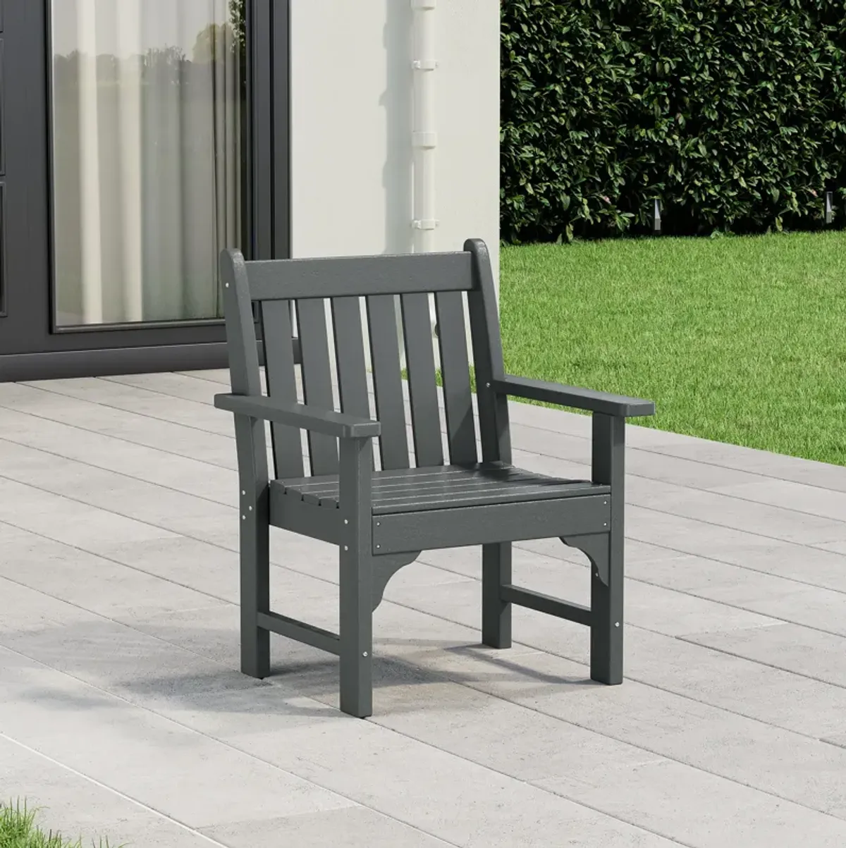 WestinTrends Outdoor Patio HDPE Garden Dining Arm Chair