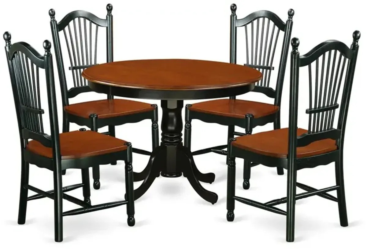 Dining Room Set Black & Cherry, HLDO5-BCH-W