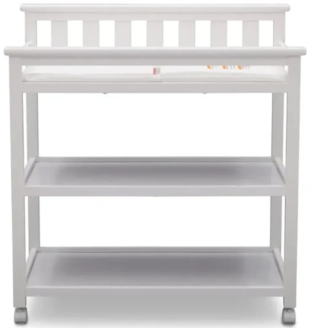 Hivvago Modern White Baby's First 2 Shelf Changing Table with Wheels