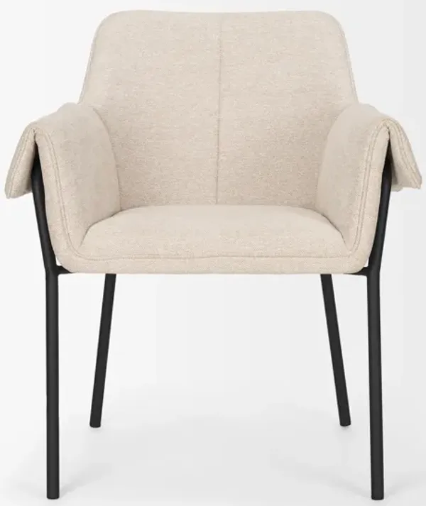 Brently Oatmeal Fabric Dining Armchair