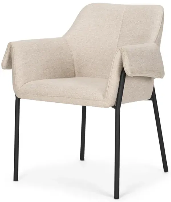 Brently Oatmeal Fabric Dining Armchair