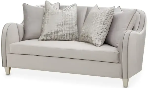 Michael Amini Roxbury Park Velvet Loveseat - Steel/Slate