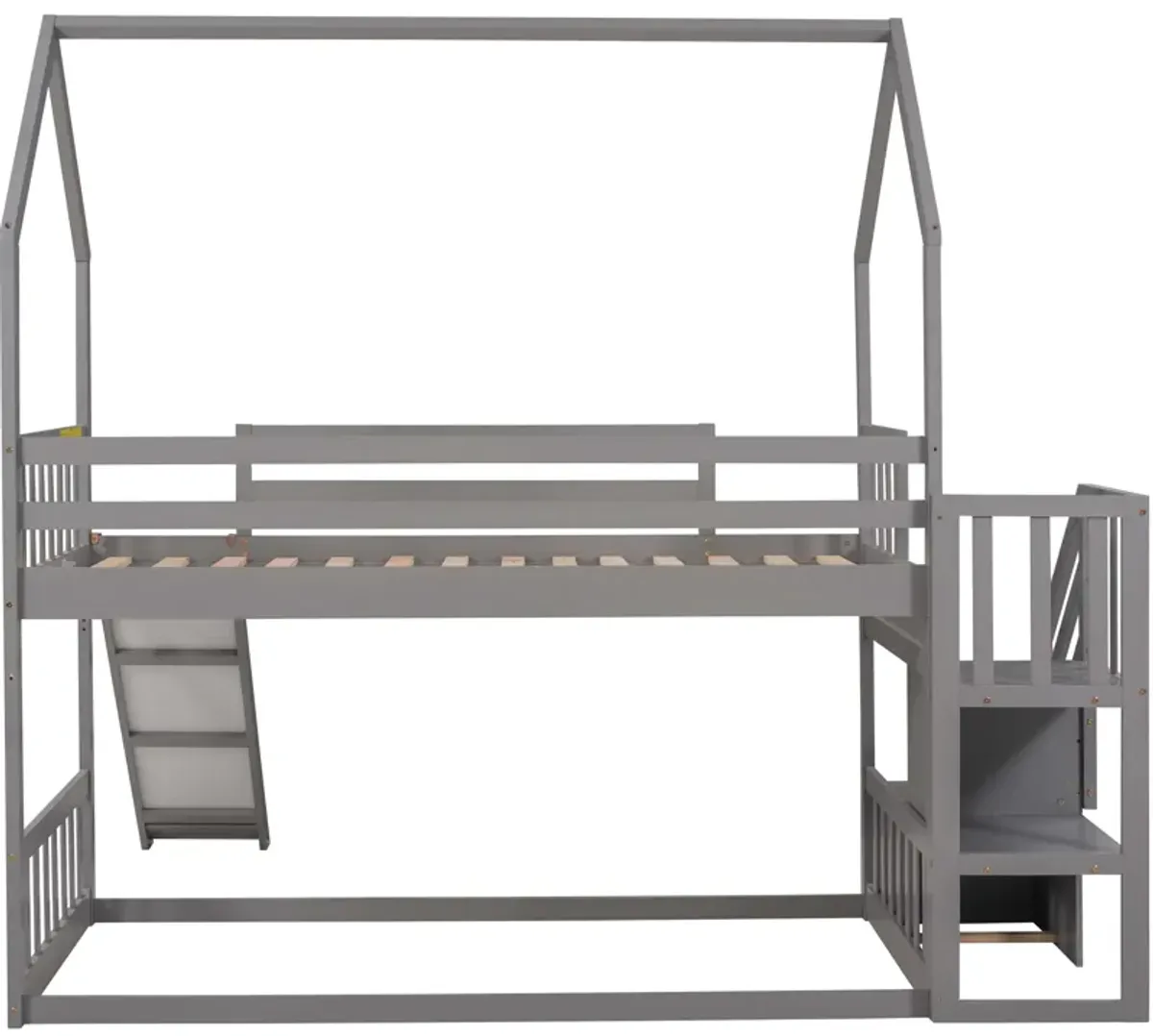 Merax House Bunk Bed with Slide