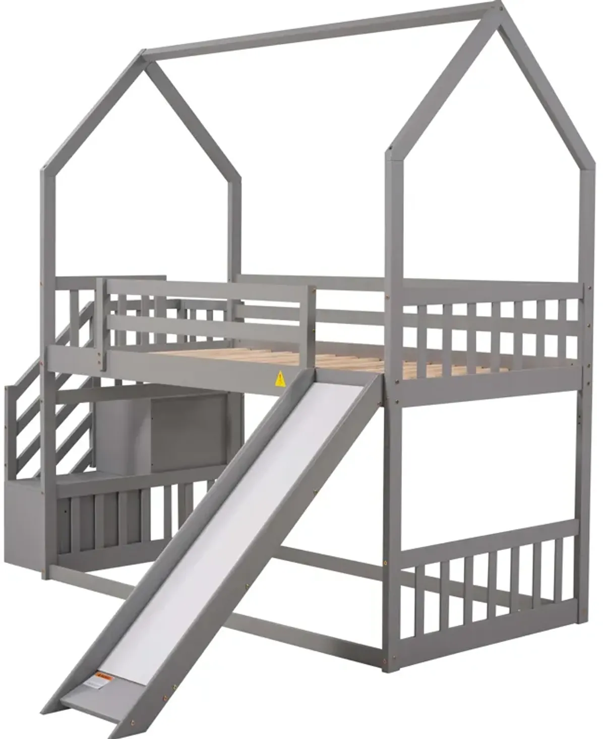 Merax House Bunk Bed with Slide