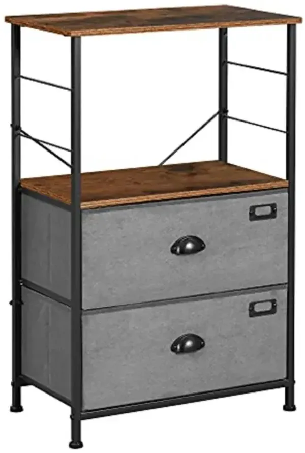 Hivvago Bedside Table with 2 Fabric Drawers