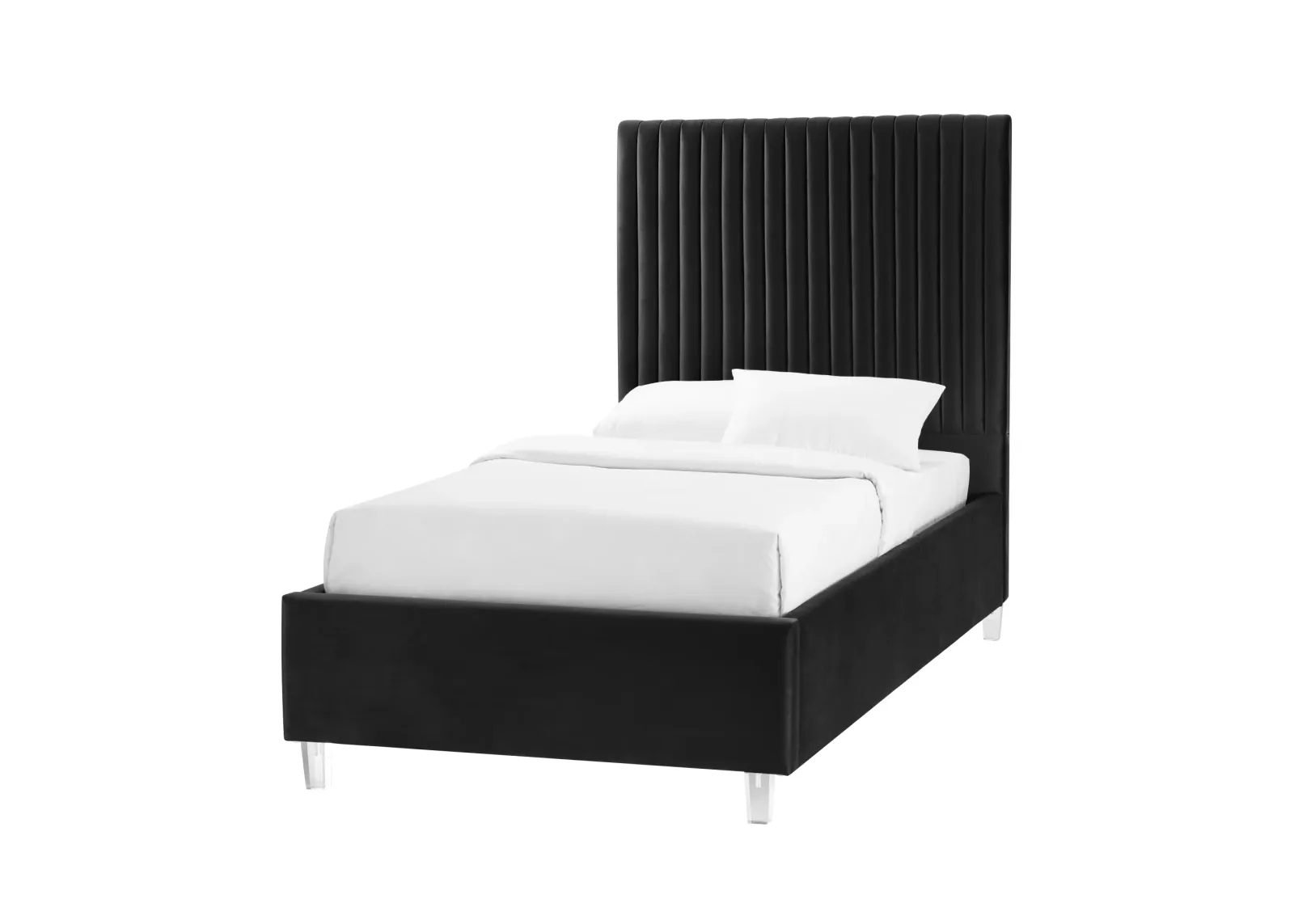 Inspired Home Jaylanie Velvet Platform Bed