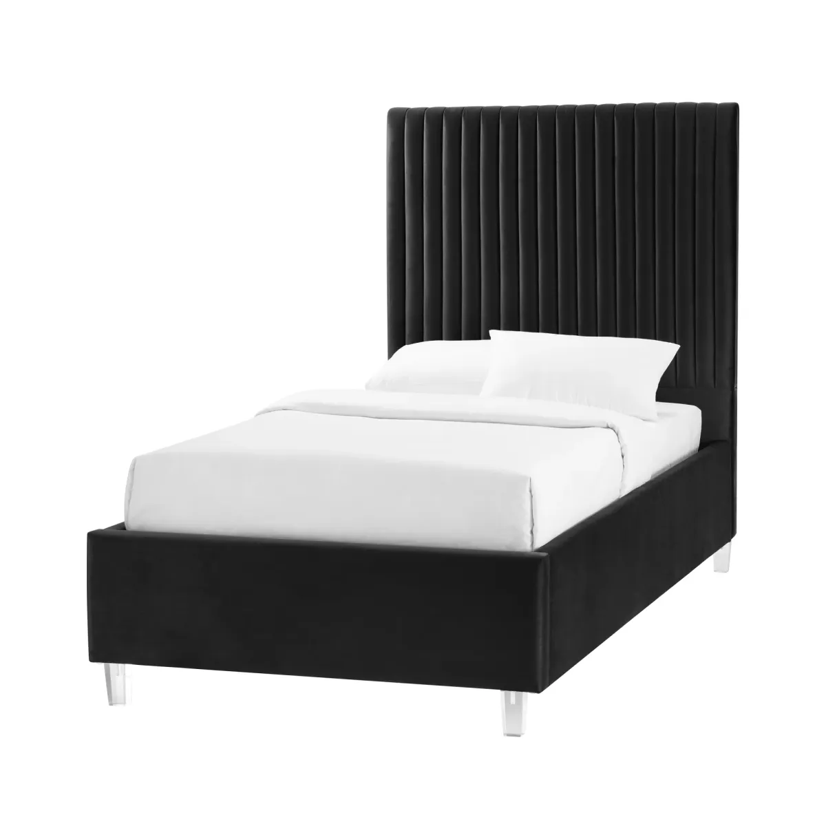 Inspired Home Jaylanie Velvet Platform Bed