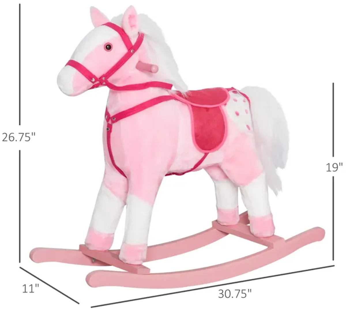 Pretty Pony Pal: Pink Plush Rocking Horse with Sounds for Toddlers