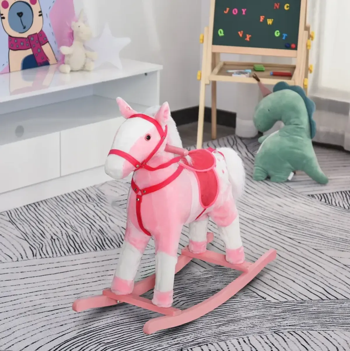 Pretty Pony Pal: Pink Plush Rocking Horse with Sounds for Toddlers