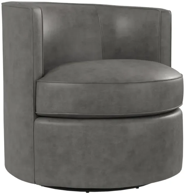 Living Fleur Leather Swivel Chair