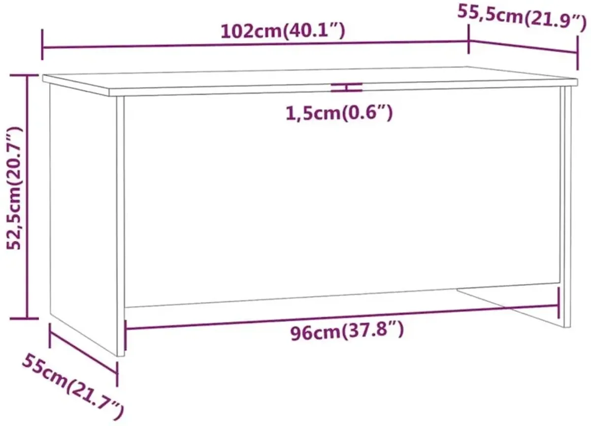 Coffee Table Black 40.2"x21.9"x20.7" Engineered Wood