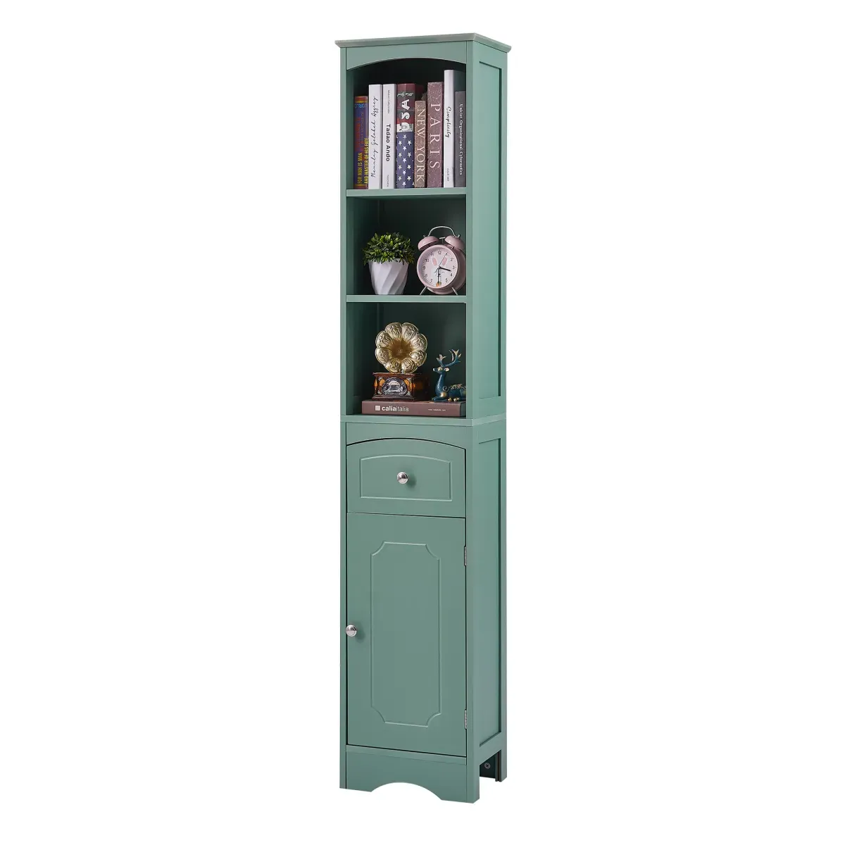 Tall Bathroom Cabinet, Freestanding Storage Cabinet With Drawer, MDF Board, Adjustable Shelf