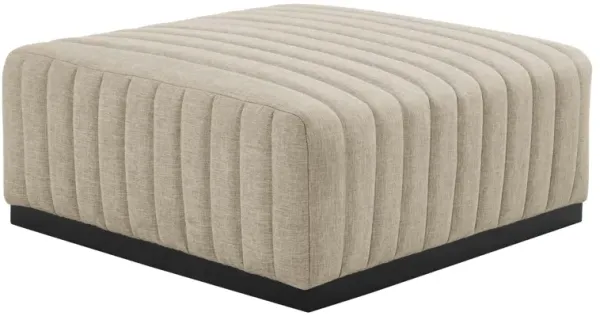 Conjure Channel Tufted Upholstered Fabric Ottoman