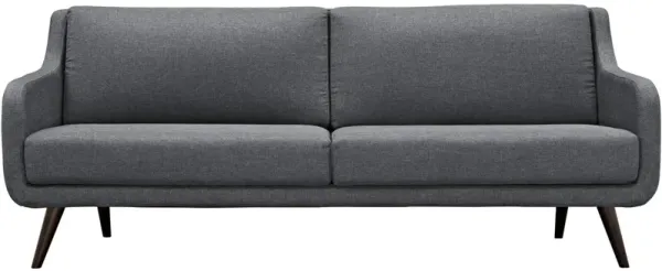 Verve Mid-Century Upholstered Sofa - Gray | Dense Foam Cushioning, Espresso Stained Wood Legs | Ideal for Living Rooms, Lounge Areas, and Reception Spaces